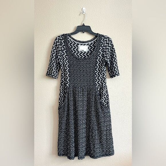Anthropologie Saturday Sunday Textured Chevron Dress with Pockets - Picture 1 of 9